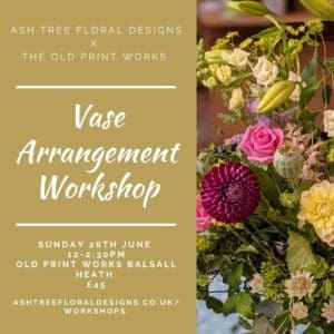 Fresh Flower Vase Arrangement Workshop Old Print Works