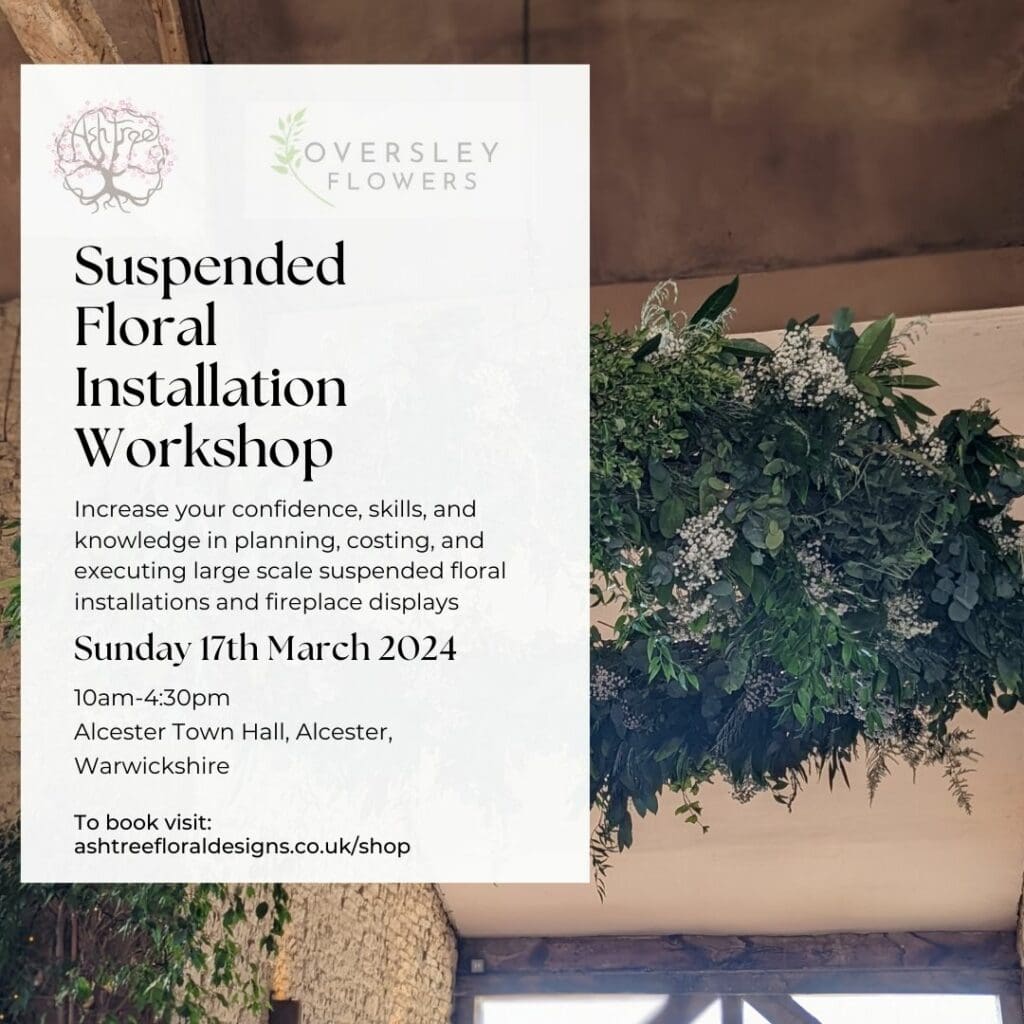 Suspended Floral Installation Workshop, Alcester Town Hall Warwickshire