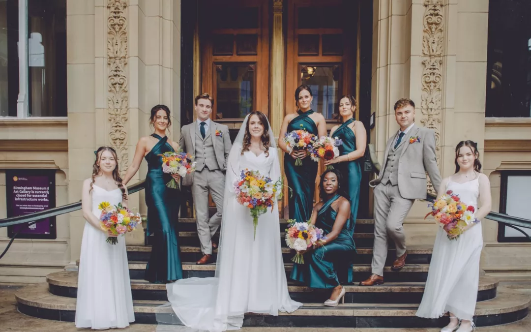Colourful Wedding Flowers at Birmingham Museum & Art Gallery